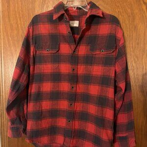 Men's Medium flannel shirt,  red and grey plaid, Jachs